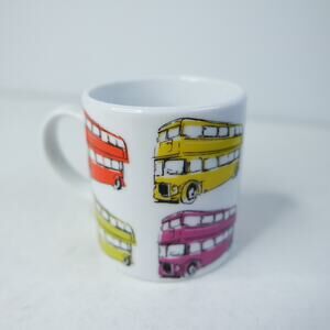 Vintage KitchenCraft Porcelain London Double Decker Bus Espresso Cup Rainbow 4oz